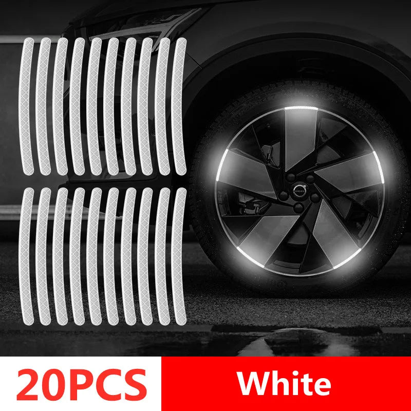 Car Reflective Safety Stickers – Wheel Hub, Door & Rear Warning Tape