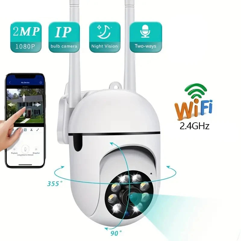FireFrog A7 WiFi Security Camera – 1080P, 360°, Night Vision, Two-Way Audio