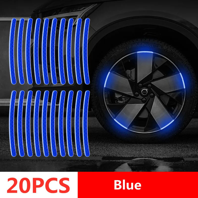 Car Reflective Safety Stickers – Wheel Hub, Door & Rear Warning Tape