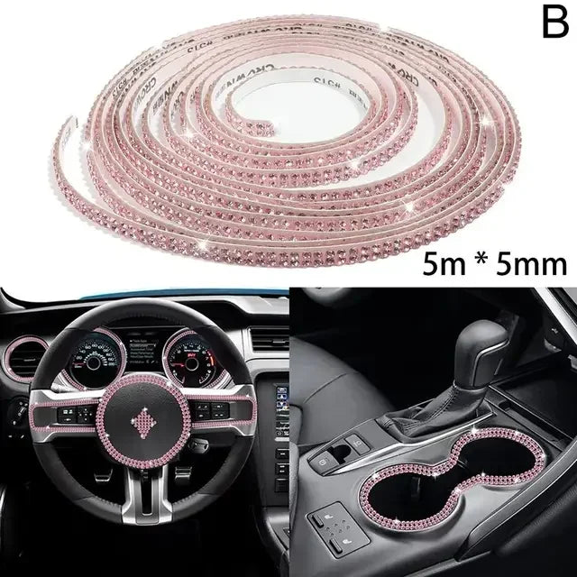 Bling Rhinestone Car Trim Strip – Self-Adhesive Crystal Decoration (5m)