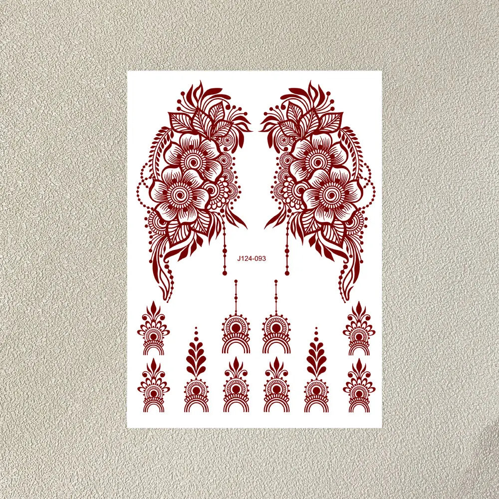 Henna Temporary Tattoo Stickers – Waterproof Body Art