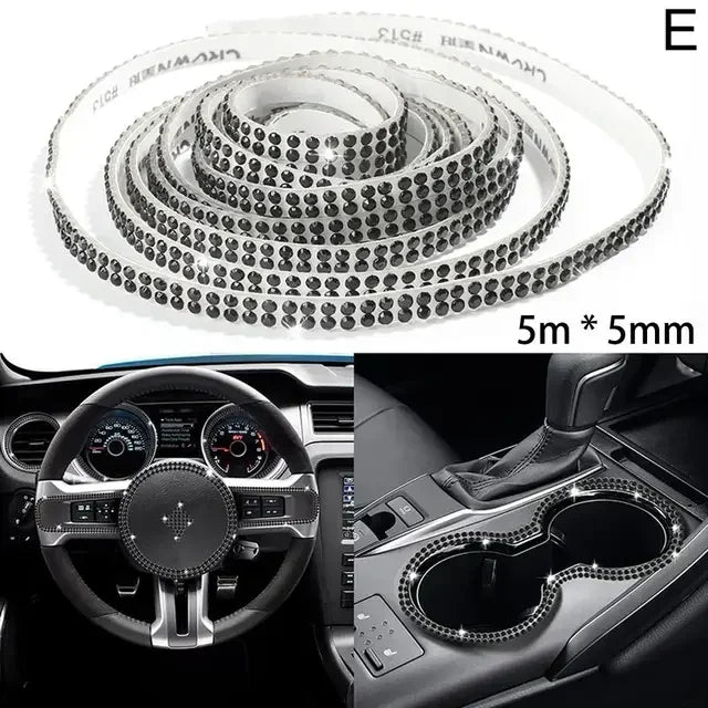 Bling Rhinestone Car Trim Strip – Self-Adhesive Crystal Decoration (5m)
