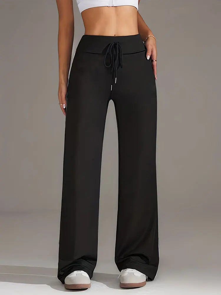 Women's Drawstring Wide Leg Yoga Sweatpants