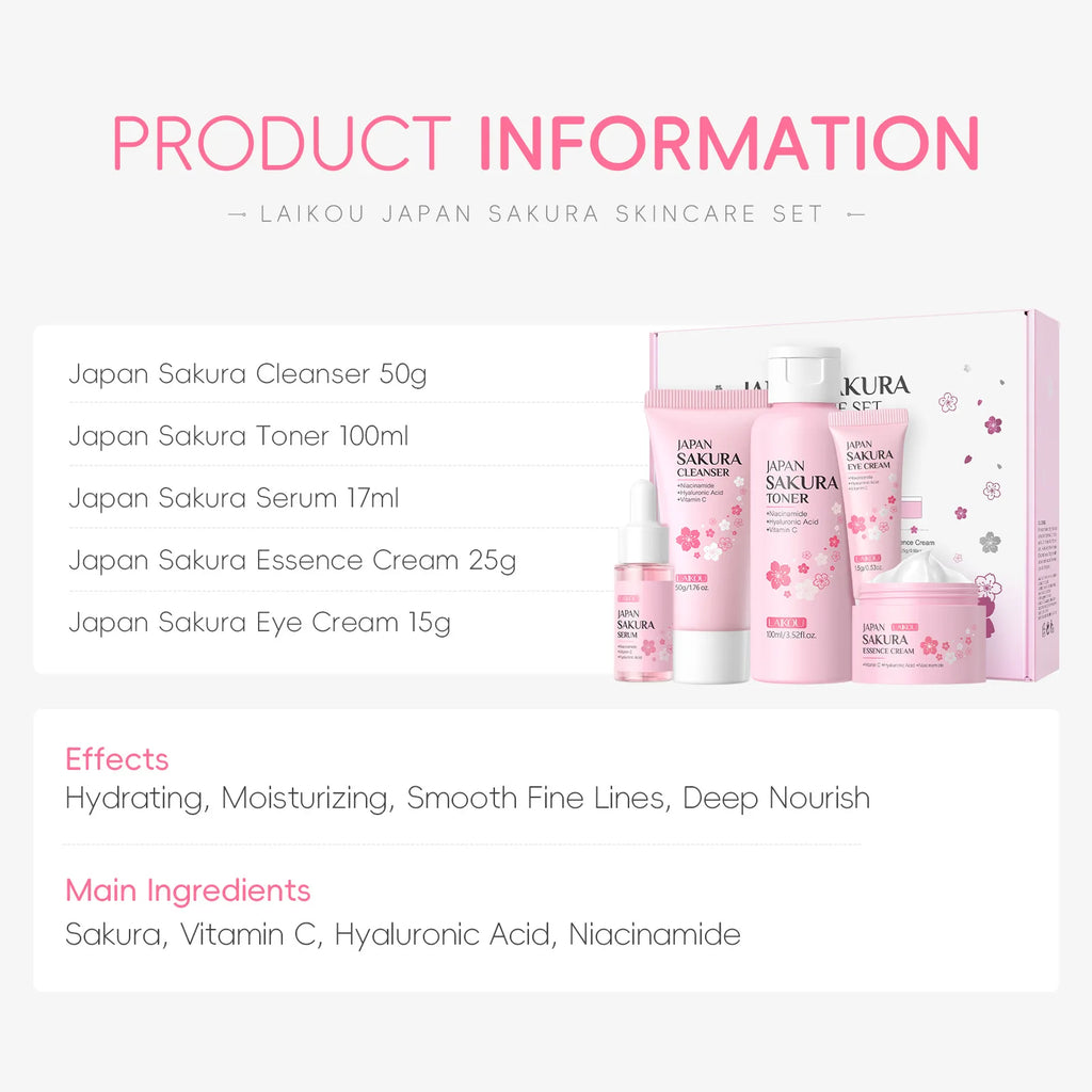 LAIKOU Sakura 5-Piece Skin Care Set - Free Delivery