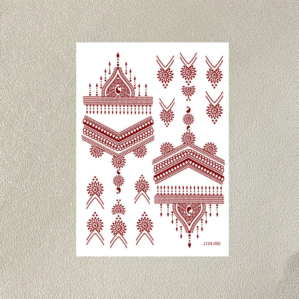 Henna Temporary Tattoo Stickers – Waterproof Body Art