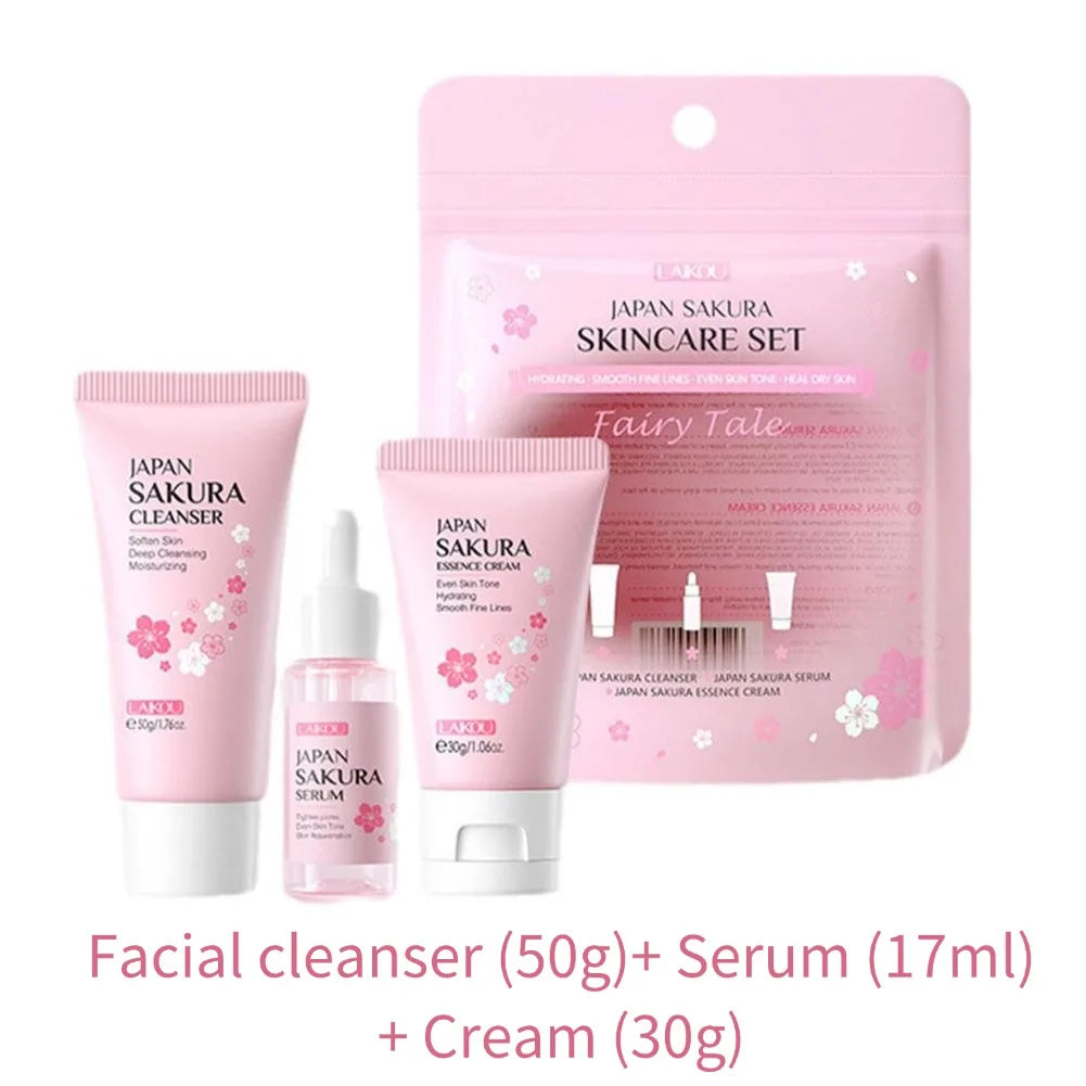 Sakura Velversorgingstel – Reiniger, Serum, Oogroom & Gesigroom