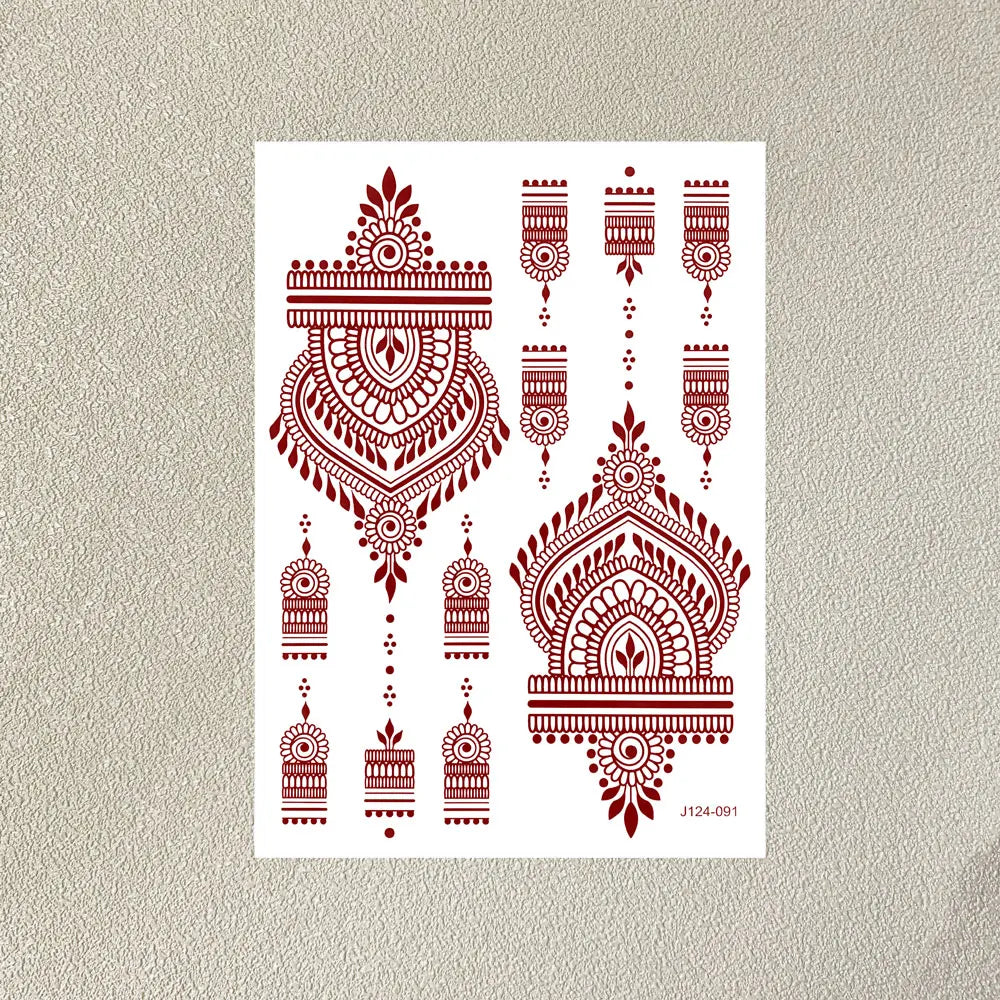Henna Temporary Tattoo Stickers – Waterproof Body Art