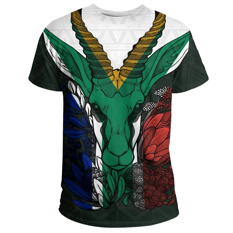 Suid-Afrika Springbok Grafiese T-hemp Versameling
