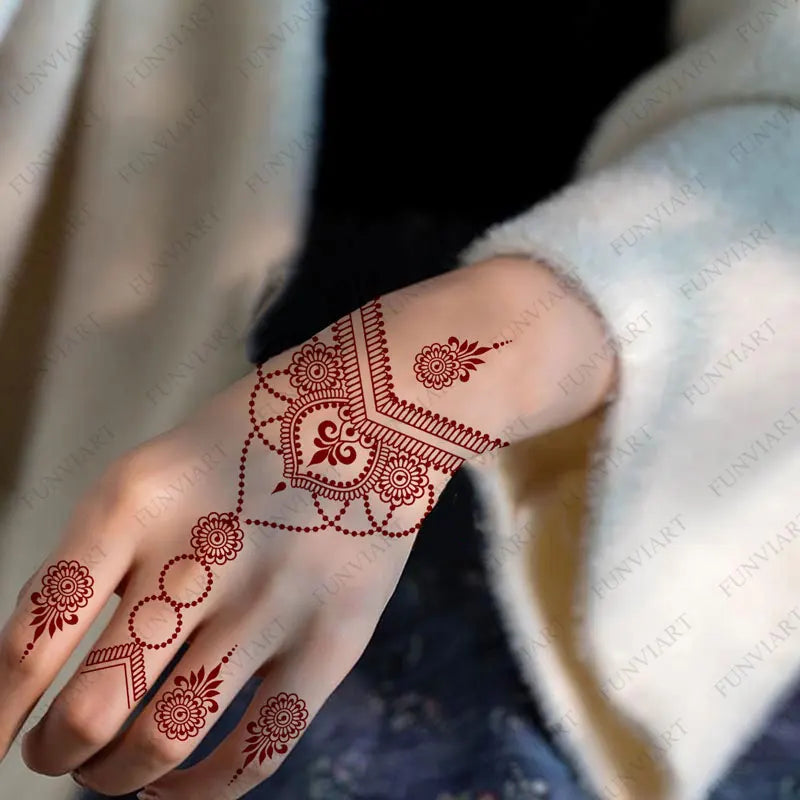 Henna Temporary Tattoo Stickers – Waterproof Body Art