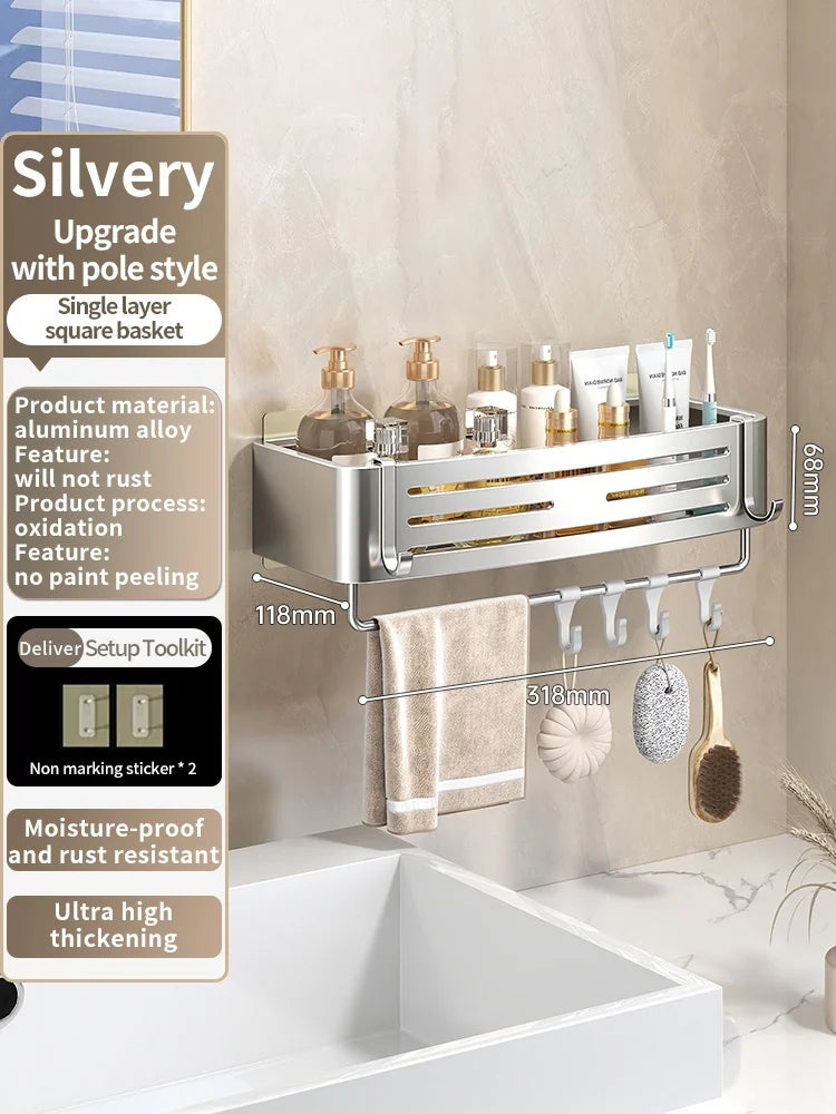Drill-Free Aluminum Wall Shelf