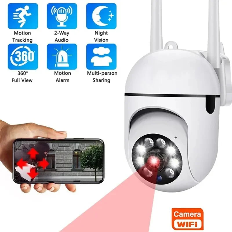 FireFrog A7 WiFi Security Camera – 1080P, 360°, Night Vision, Two-Way Audio