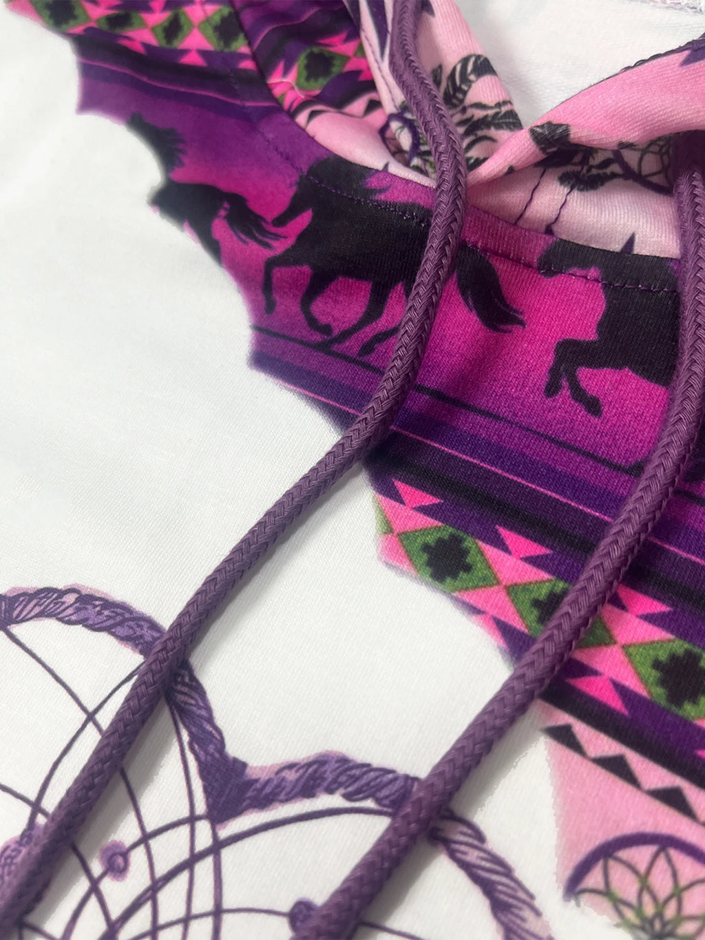 Women's Retro Print Pullover Hoodie