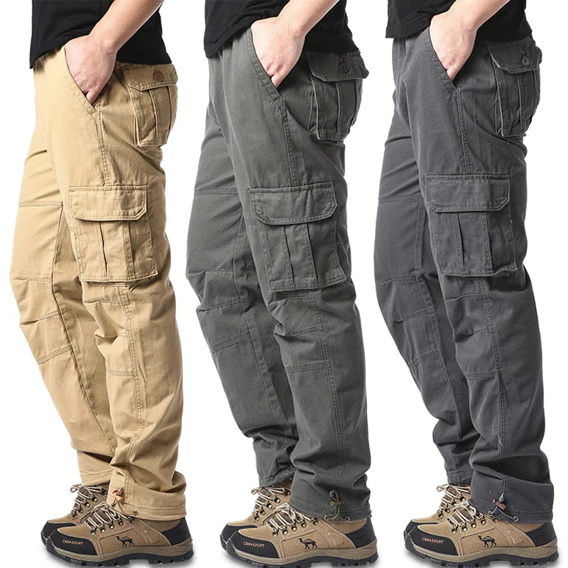 Men's Tactical Cargo Pants – Loose Fit, Multi-Pocket, Pure Cotton