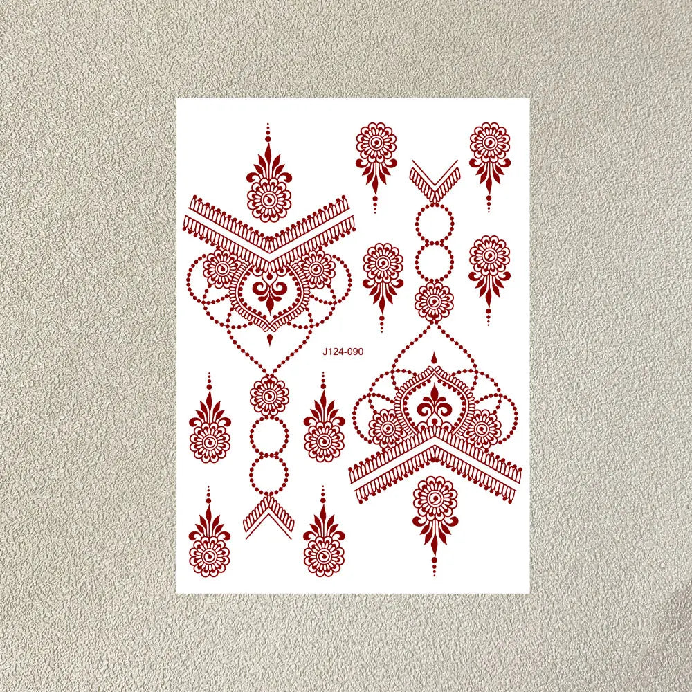 Henna Temporary Tattoo Stickers – Waterproof Body Art