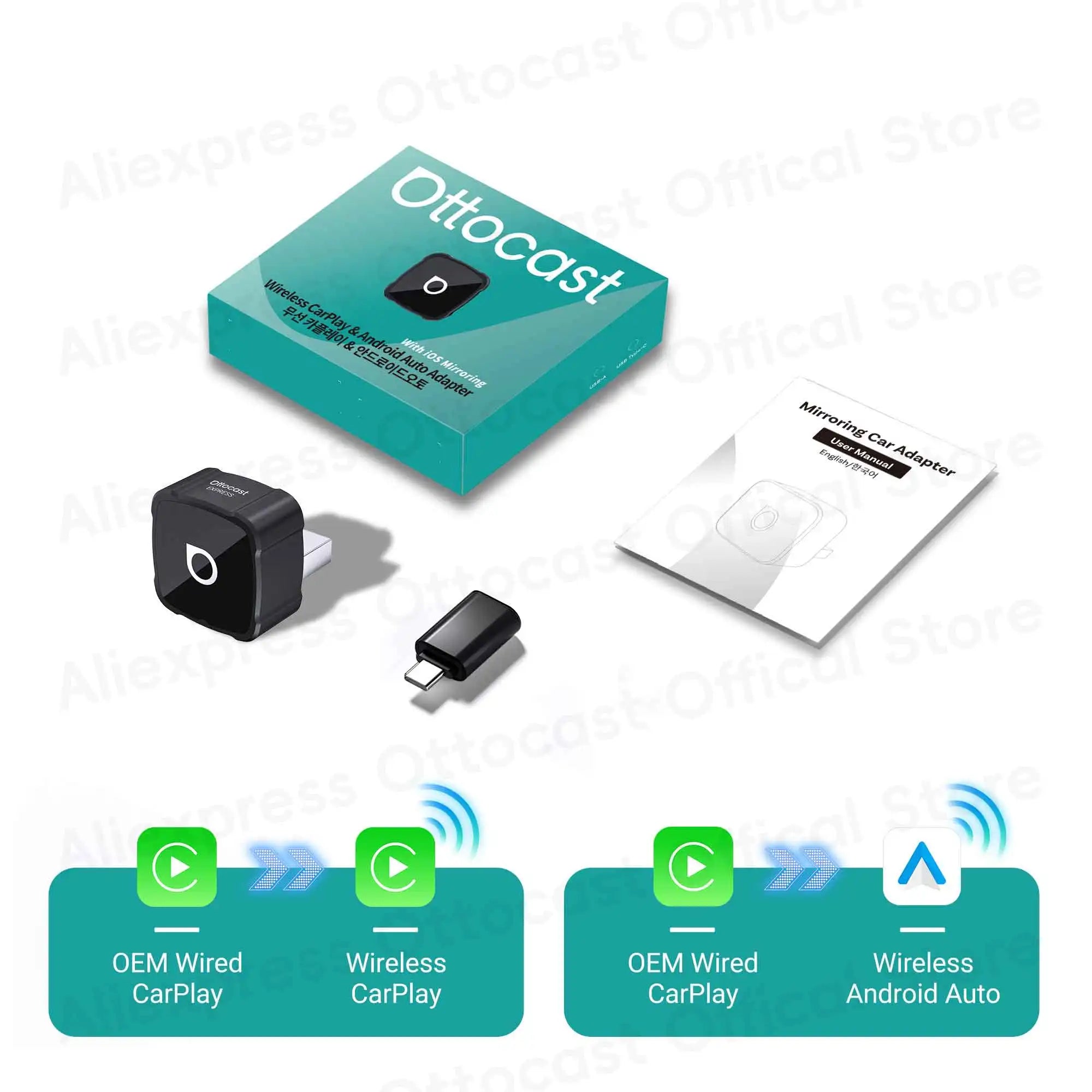 Ottocast Mini Air — 3-in-1 Wireless CarPlay