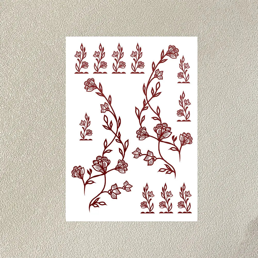 Henna Temporary Tattoo Stickers – Waterproof Body Art