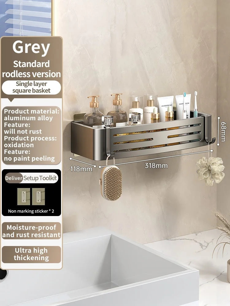 Drill-Free Aluminum Wall Shelf