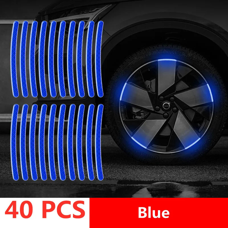 Car Reflective Safety Stickers – Wheel Hub, Door & Rear Warning Tape
