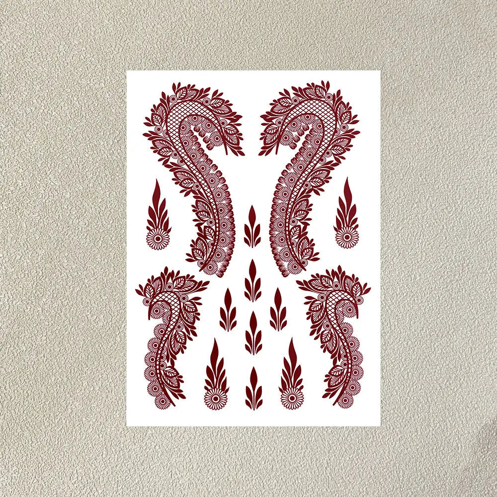 Henna Temporary Tattoo Stickers – Waterproof Body Art