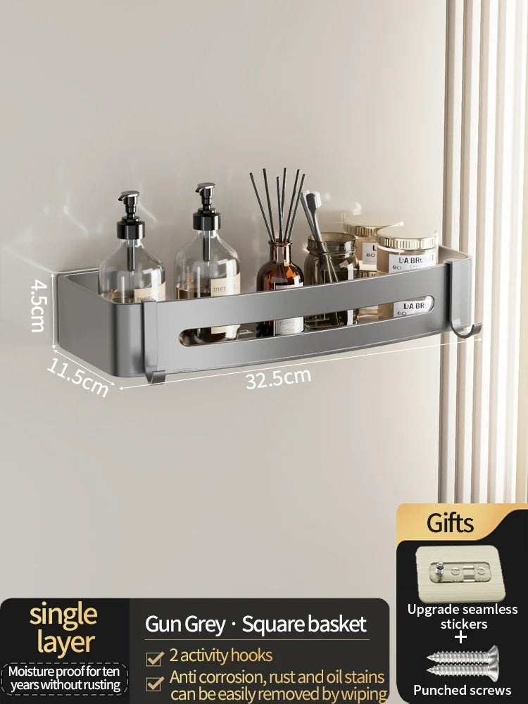 Drill-Free Aluminum Wall Shelf