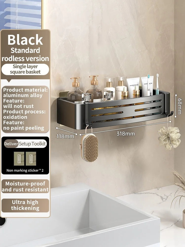 Drill-Free Aluminum Wall Shelf