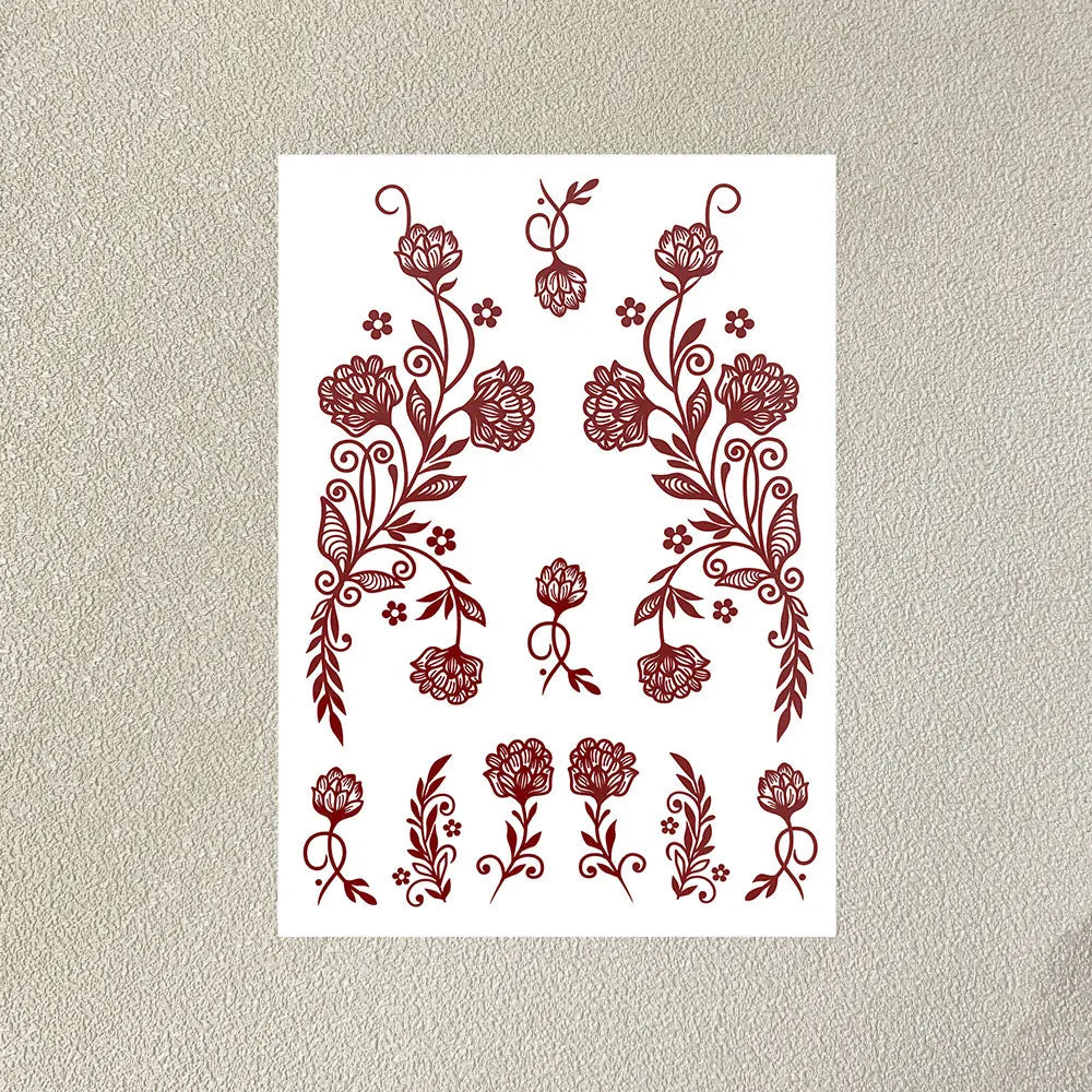 Henna Temporary Tattoo Stickers – Waterproof Body Art