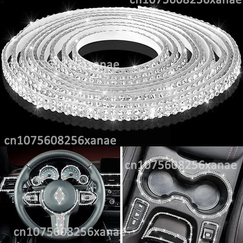 Bling Rhinestone Car Trim Strip – Self-Adhesive Crystal Decoration (5m)