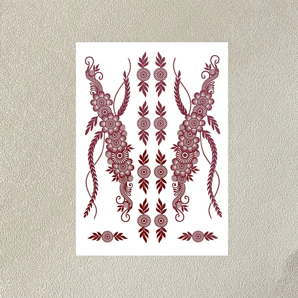 Henna Temporary Tattoo Stickers – Waterproof Body Art
