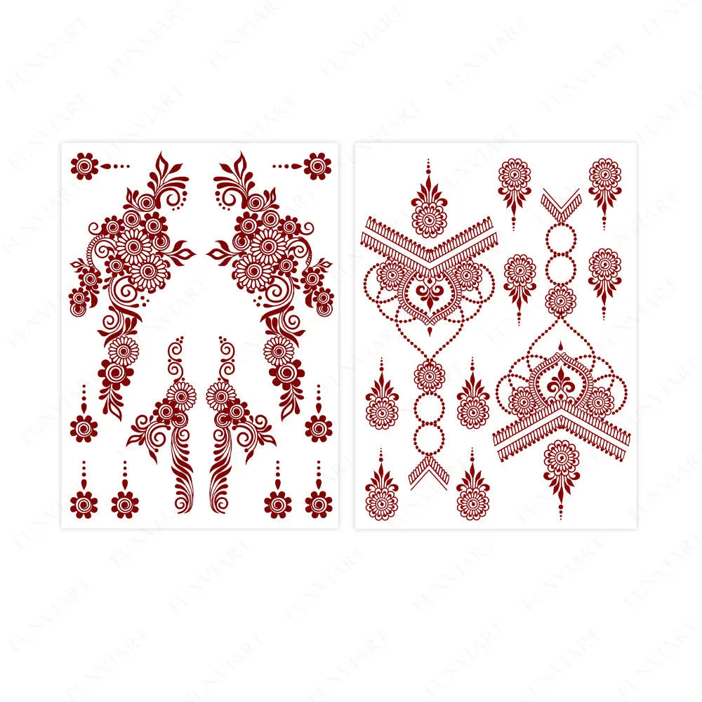 Henna Temporary Tattoo Stickers – Waterproof Body Art