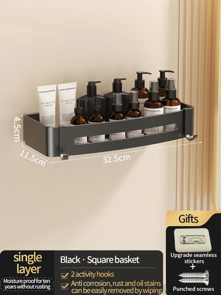 Drill-Free Aluminum Wall Shelf