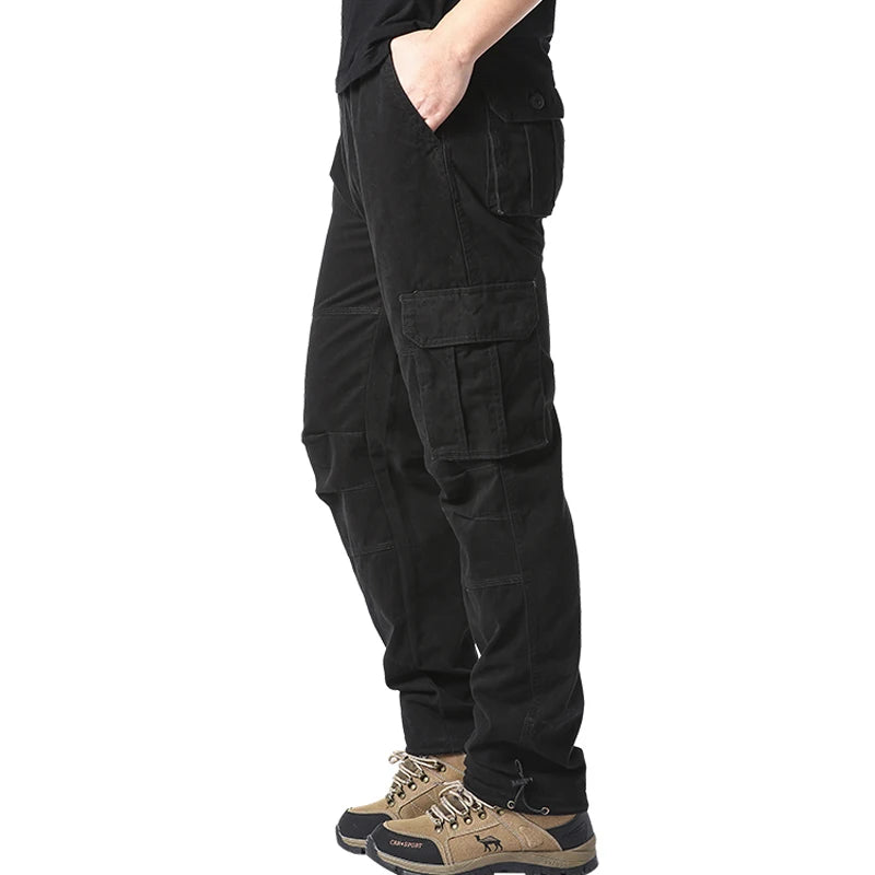 Men's Tactical Cargo Pants – Loose Fit, Multi-Pocket, Pure Cotton