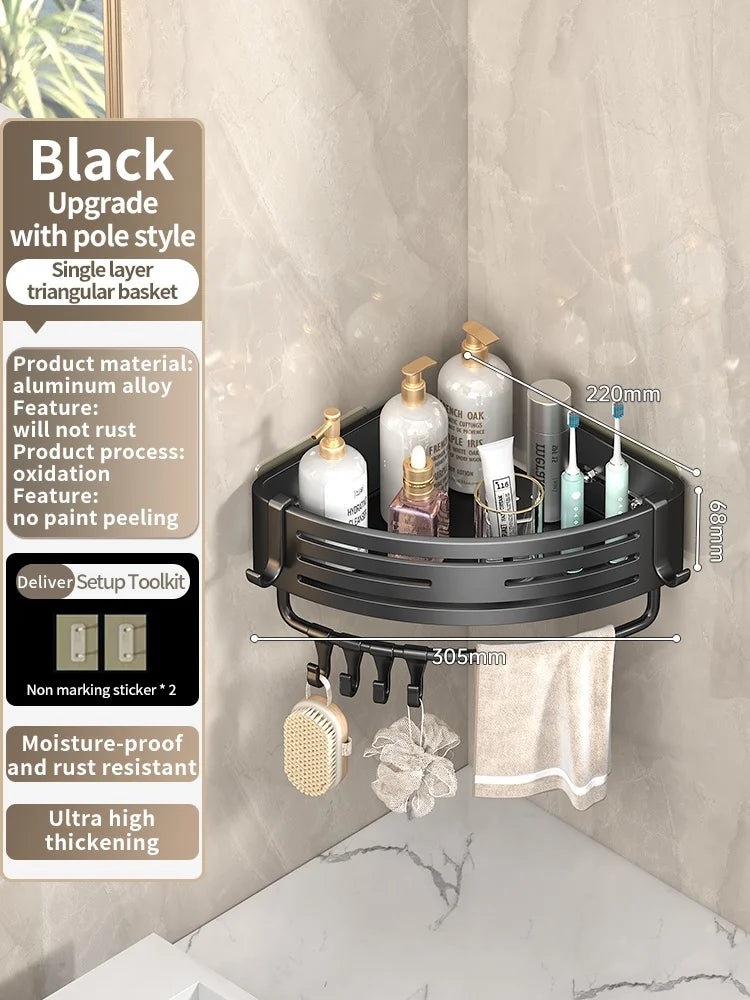 Drill-Free Aluminum Wall Shelf