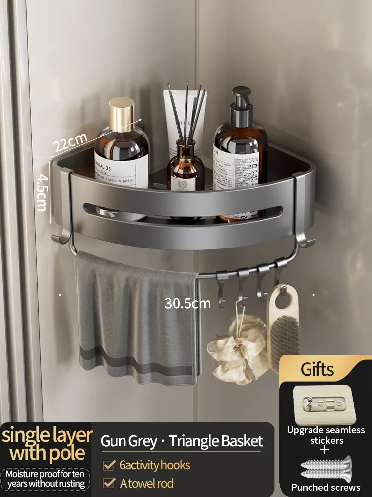 Drill-Free Aluminum Wall Shelf