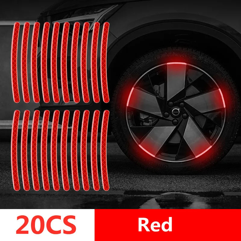 Car Reflective Safety Stickers – Wheel Hub, Door & Rear Warning Tape