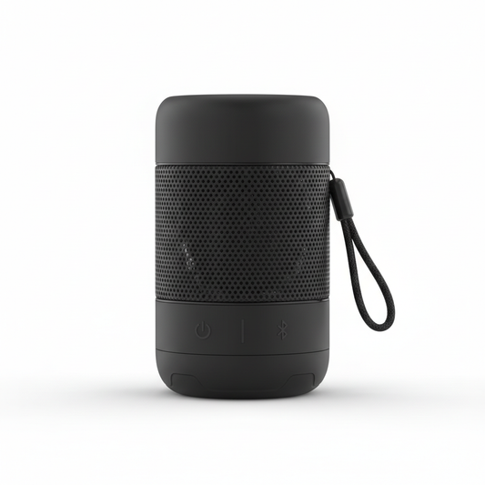 Compact portable Bluetooth speaker in matte black